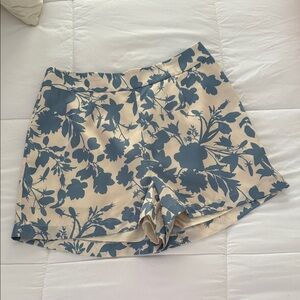 S’edge Women's Shorts with Cream and Blue Floral Pattern